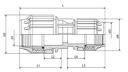 Муфта переходная компрессионная полипропиленовая ⌀110 мм × ⌀90 мм