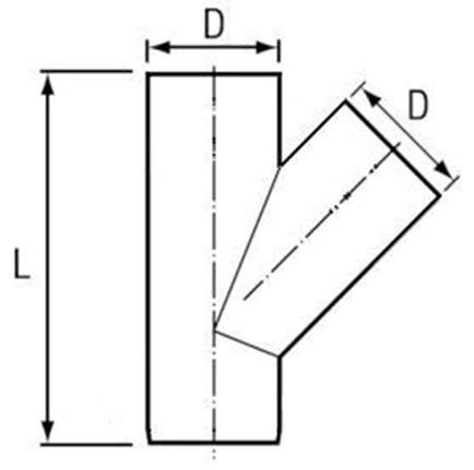 Тройник сварной 45-60° ПЭ-100 SDR 17 ⌀355